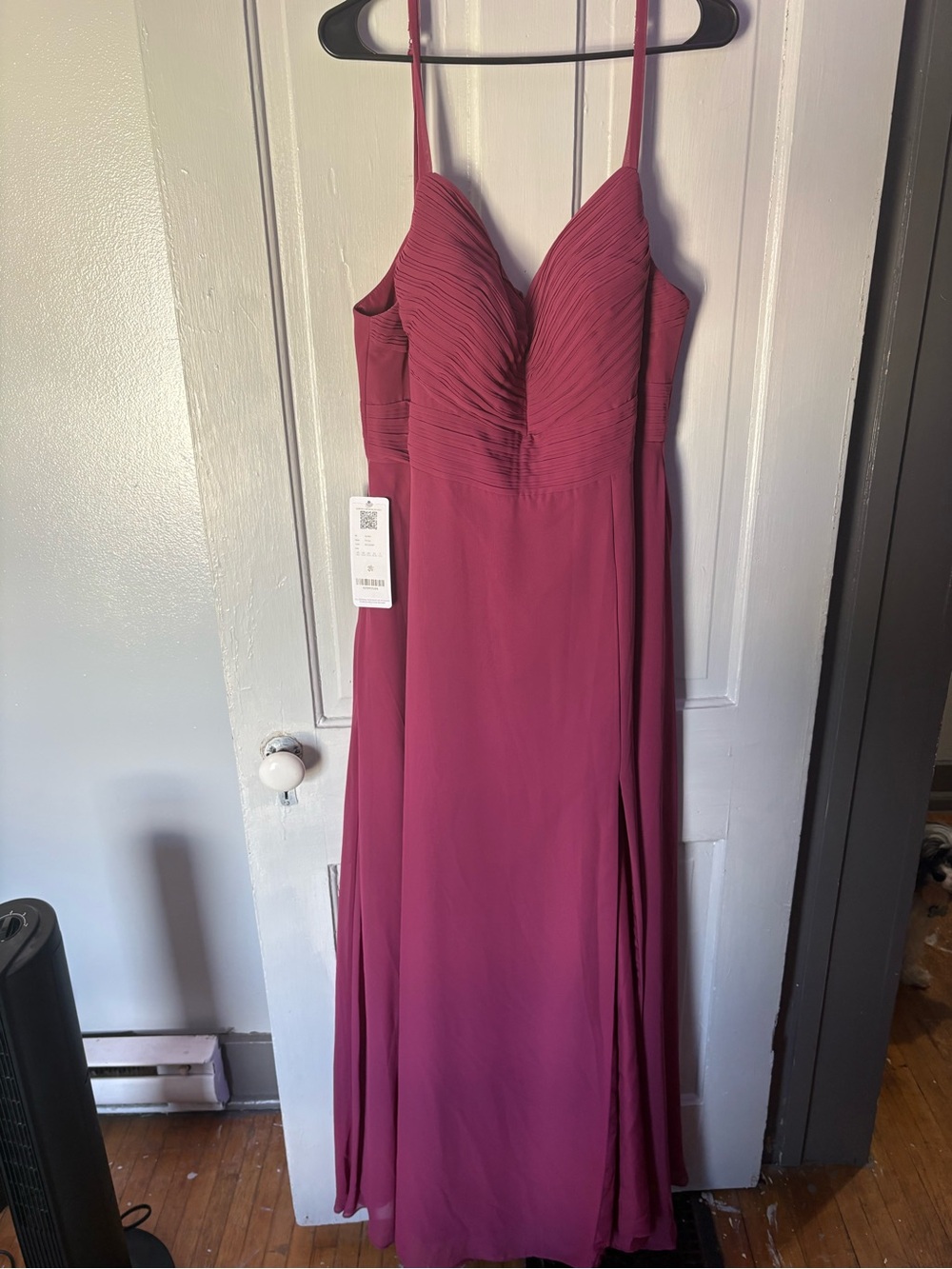 Azazie Spaghetti Strap Mullberry Chiffon Bridesmaid Dress